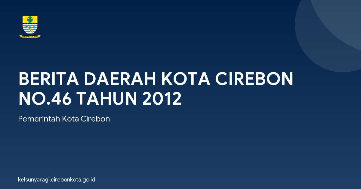 BERITA DAERAH KOTA CIREBON NO.46 TAHUN 2012