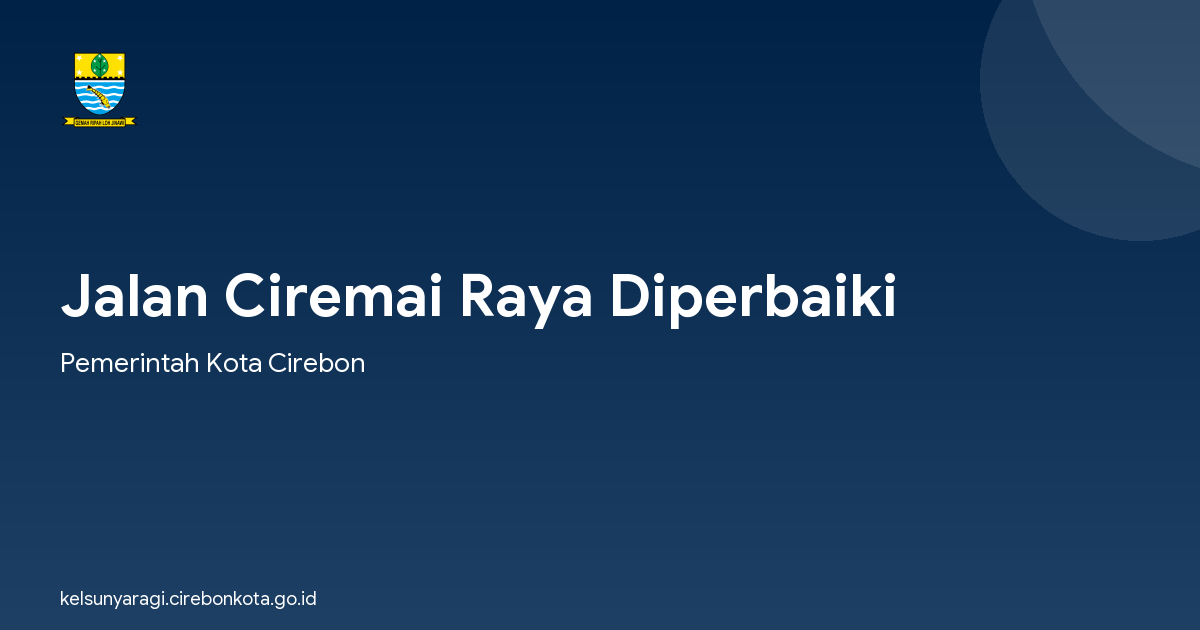 Jalan Ciremai Raya Diperbaiki