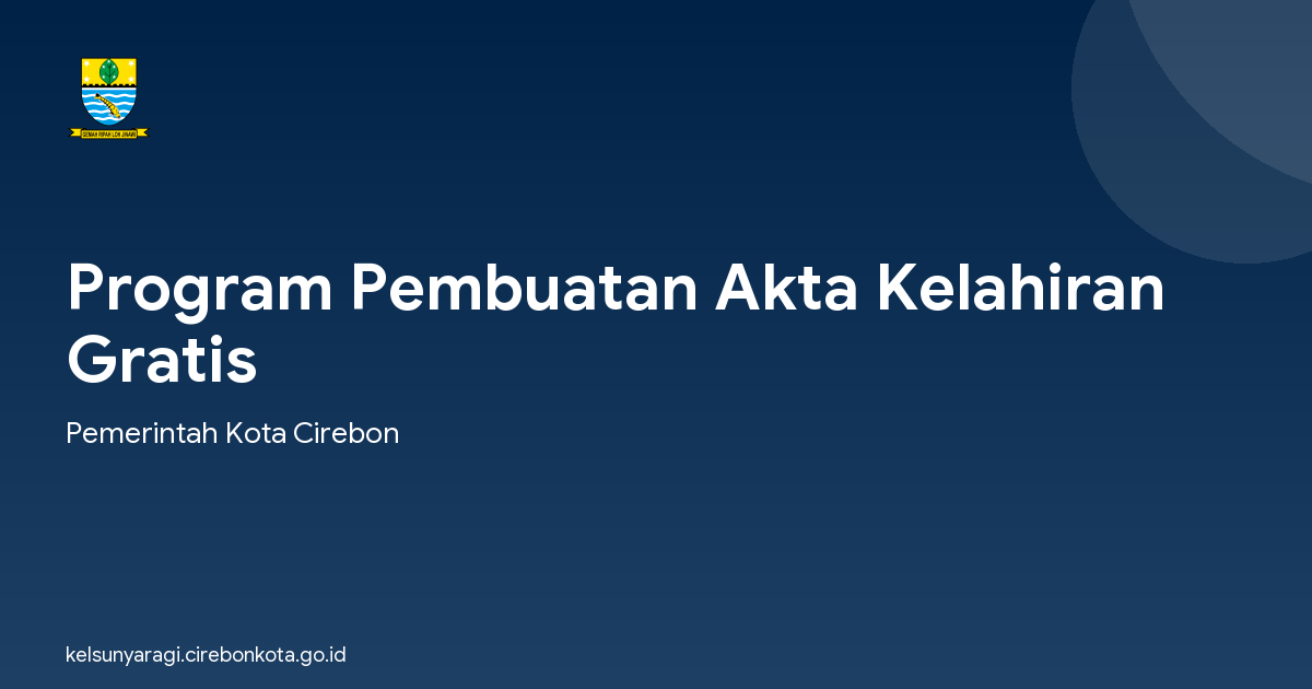 Program Pembuatan Akta Kelahiran Gratis