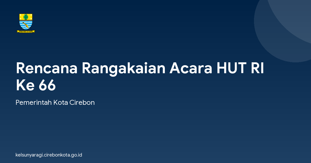 Rencana Rangakaian Acara HUT RI Ke 66