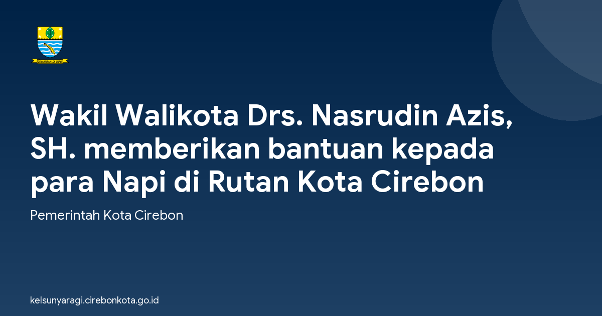 Wakil Walikota Drs. Nasrudin Azis, SH. memberikan bantuan kepada para Napi di Rutan Kota Cirebon