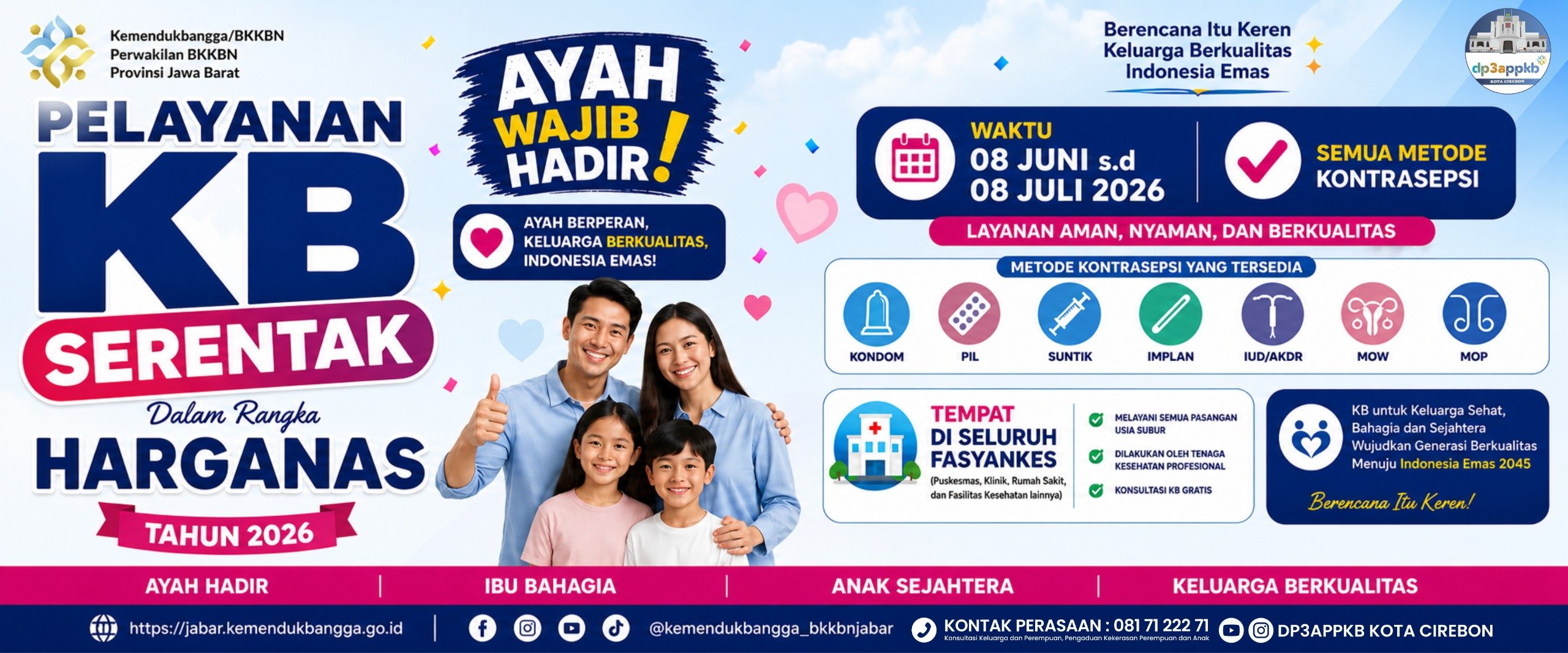 Pelayanan KB Serentak HARGANAS 2026: Wujudkan Keluarga Berkualitas dengan Perencanaan Matang