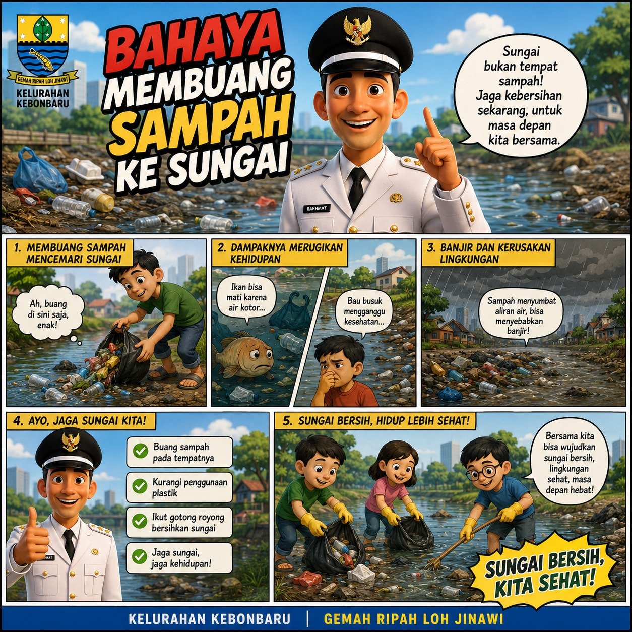 JANGAN JADIKAN SUNGAI SEBAGAI TEMPAT SAMPAH!