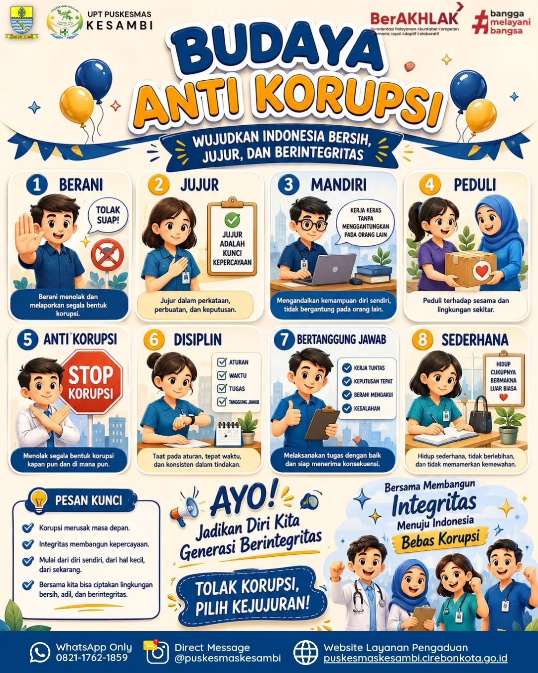 Wujudkan Pelayanan Bersih! Kenali 8 Nilai Budaya Anti Korupsi di UPT Puskesmas Kesambi