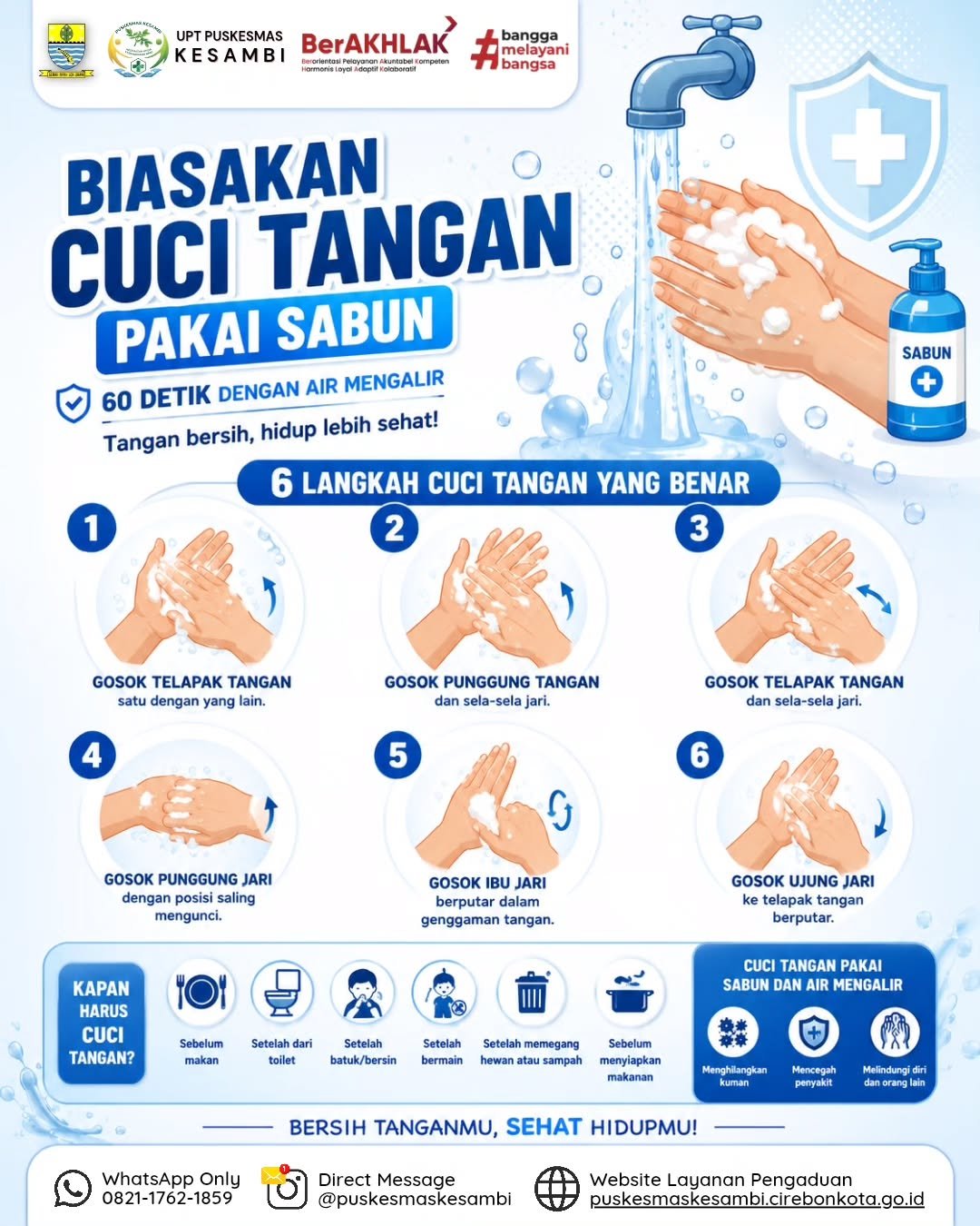 Bersih Tanganmu, Sehat Hidupmu ! Kenali 6 Langkah Cuci Tangan Pakai Sabun yang Benar