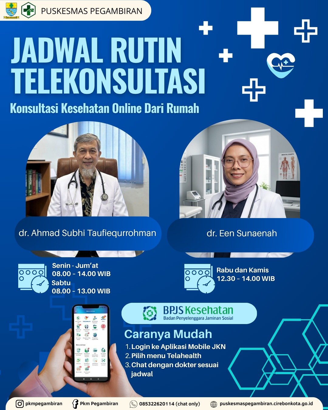 JADWAL RUTIN TELEKONSULTASI DOKTER PUSKESMAS PEGAMBIRAN